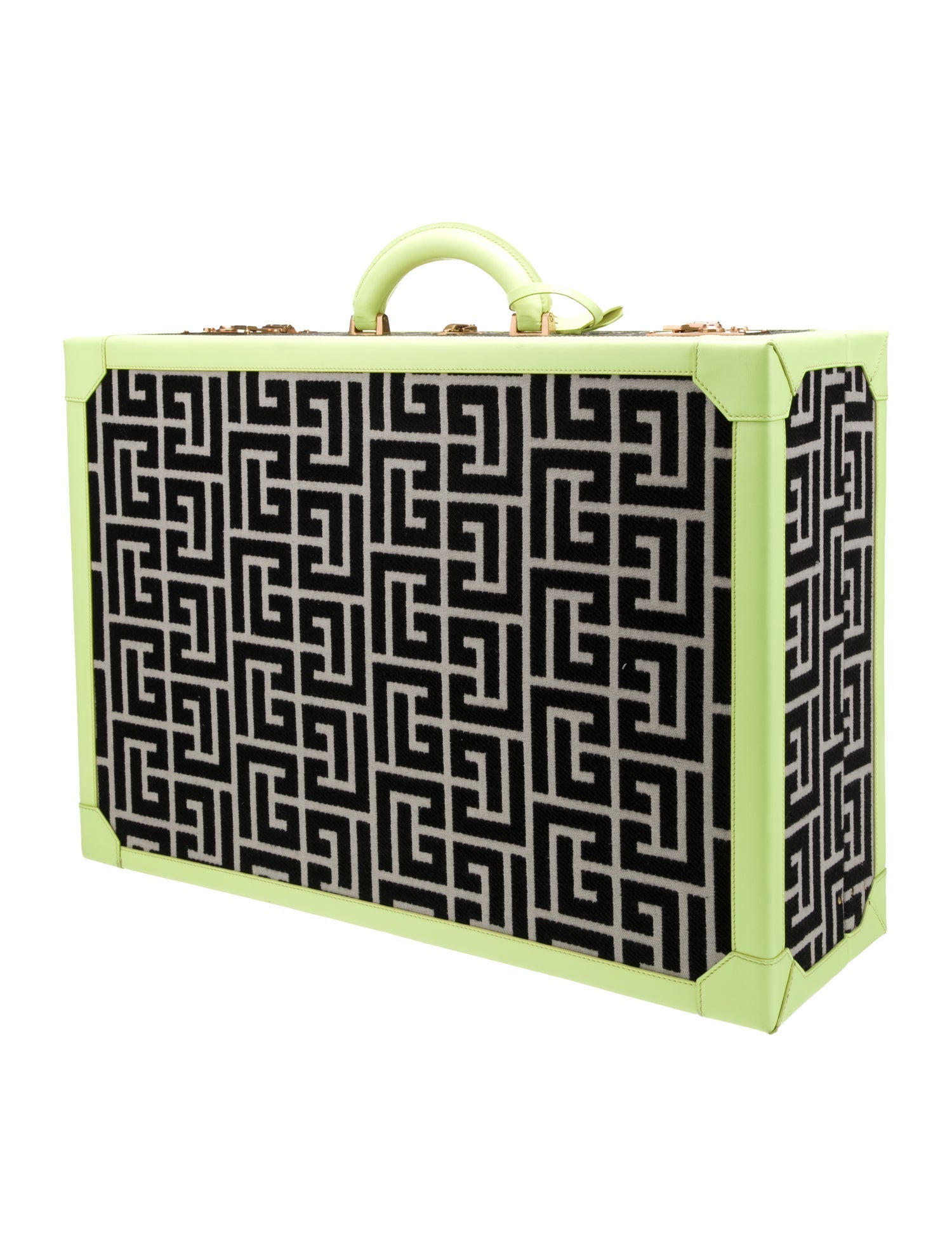 Balmain Printed Leather-Trim Trunk