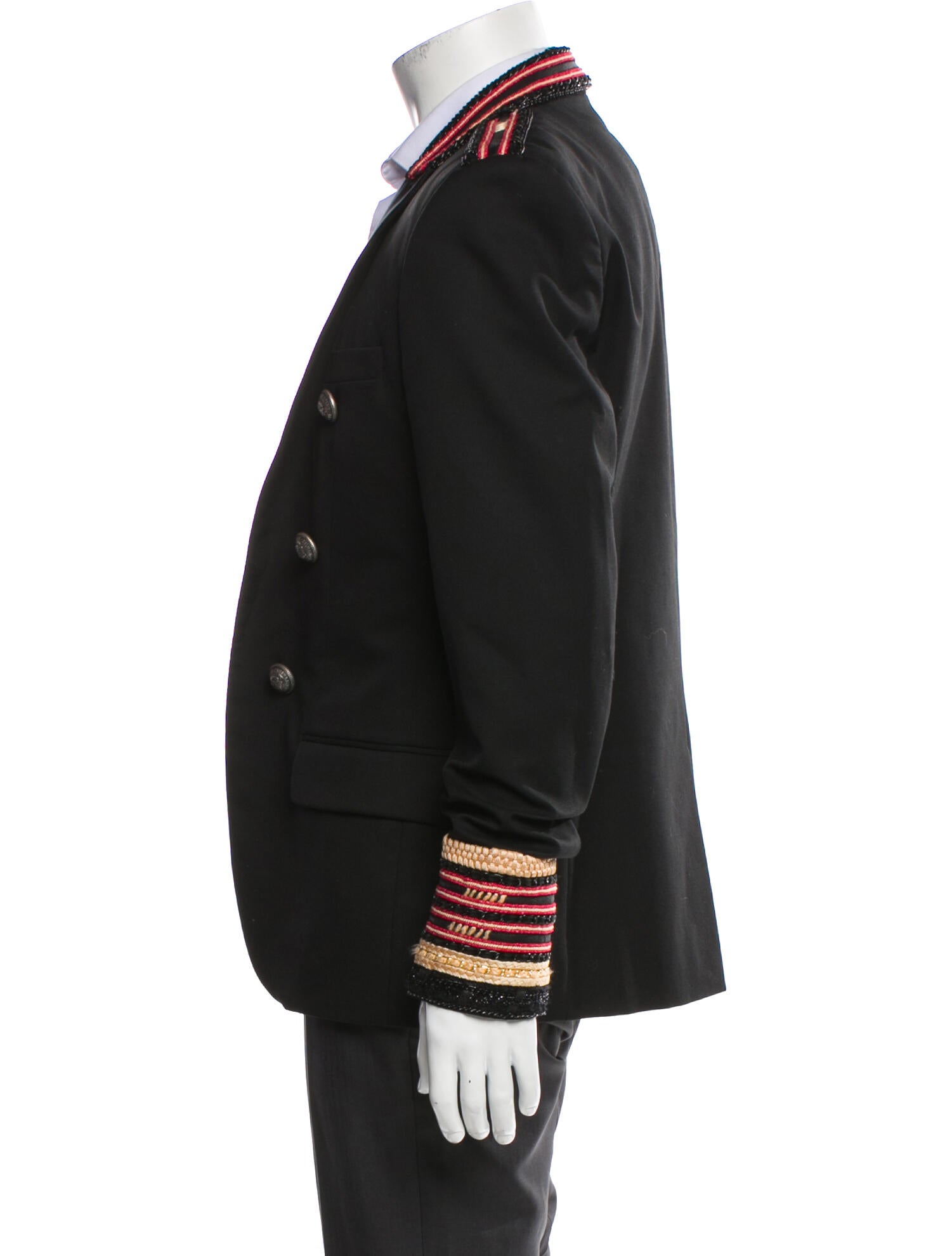 Balmain Virgin Wool Raw-Edge Trim Blazer