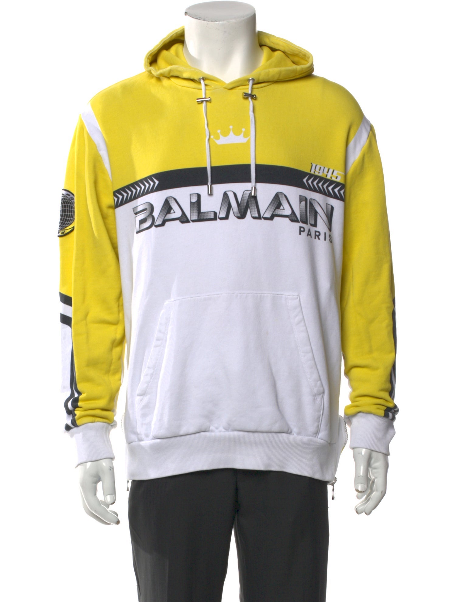 Balmain Graphic Print Crew Neck Hoodie