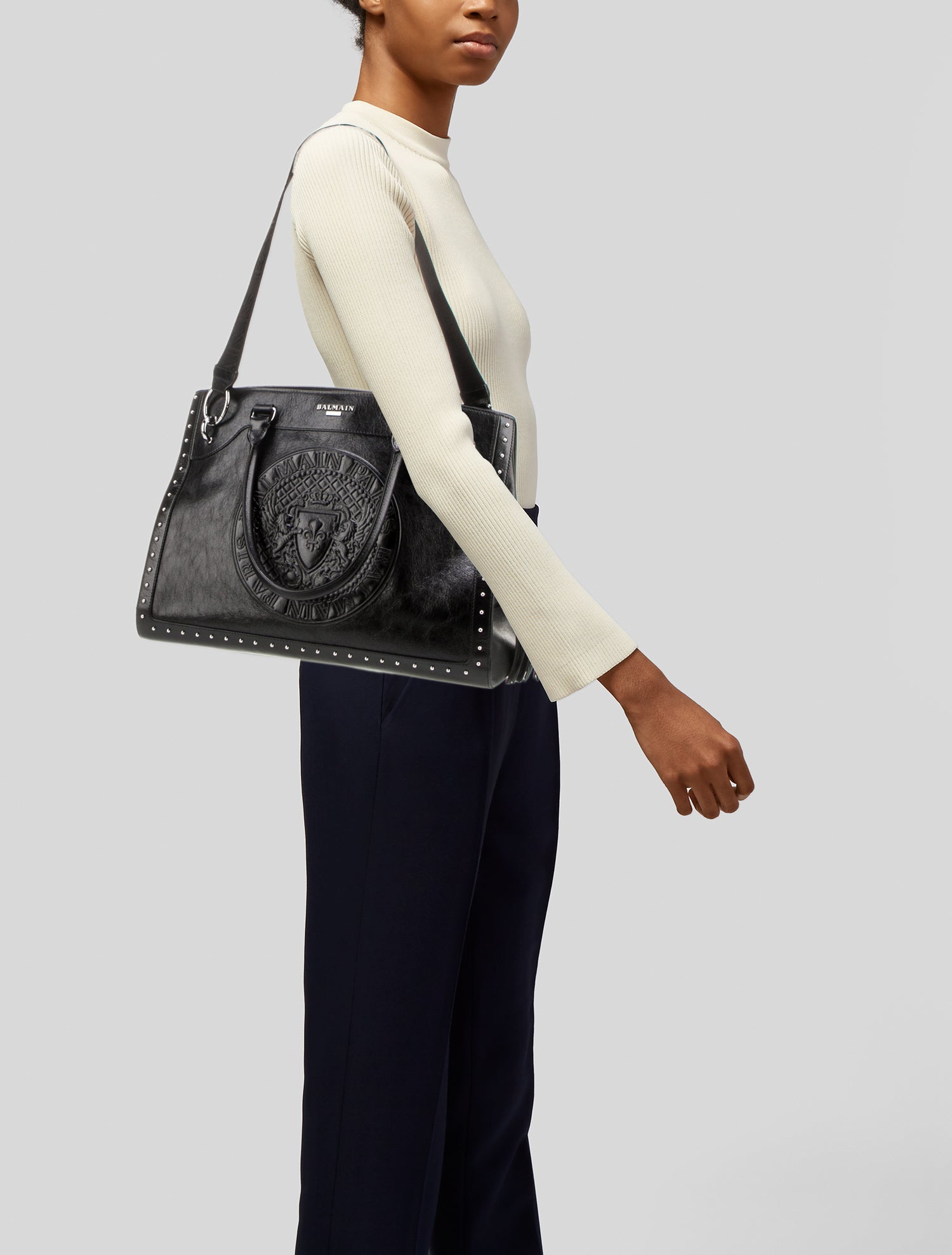 Balmain Leather Top Handle Bag w/ Tags