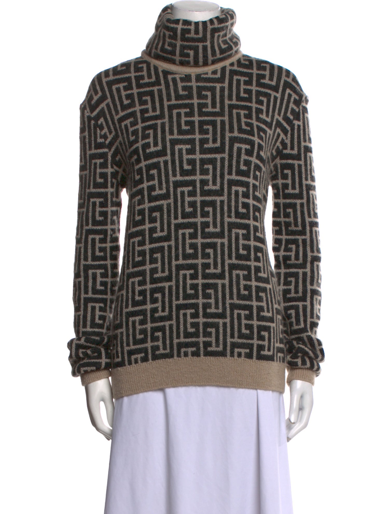 Balmain Printed Turtleneck Sweater