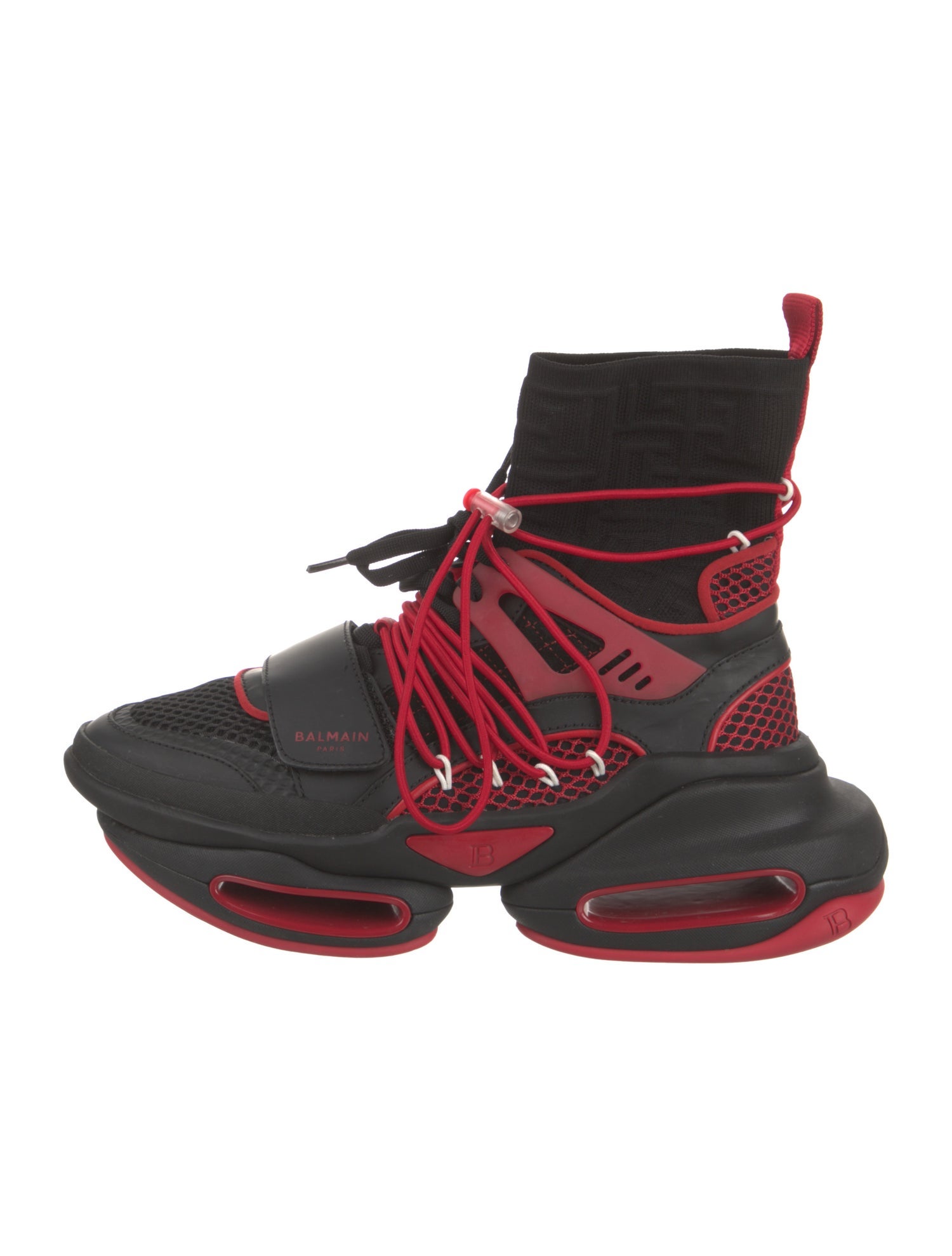 Balmain Mesh Colorblock Pattern Sock Sneakers