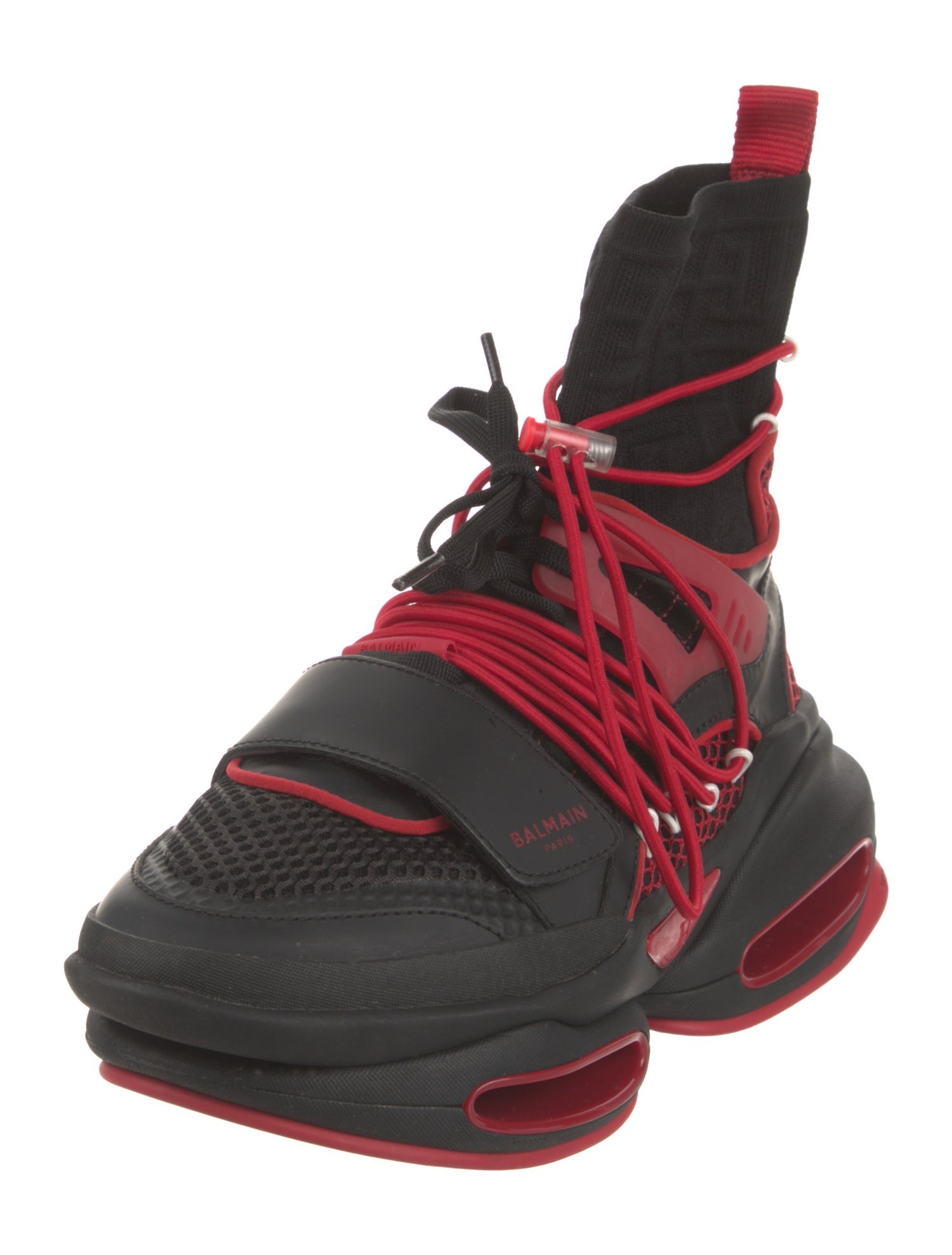 Balmain Mesh Colorblock Pattern Sock Sneakers