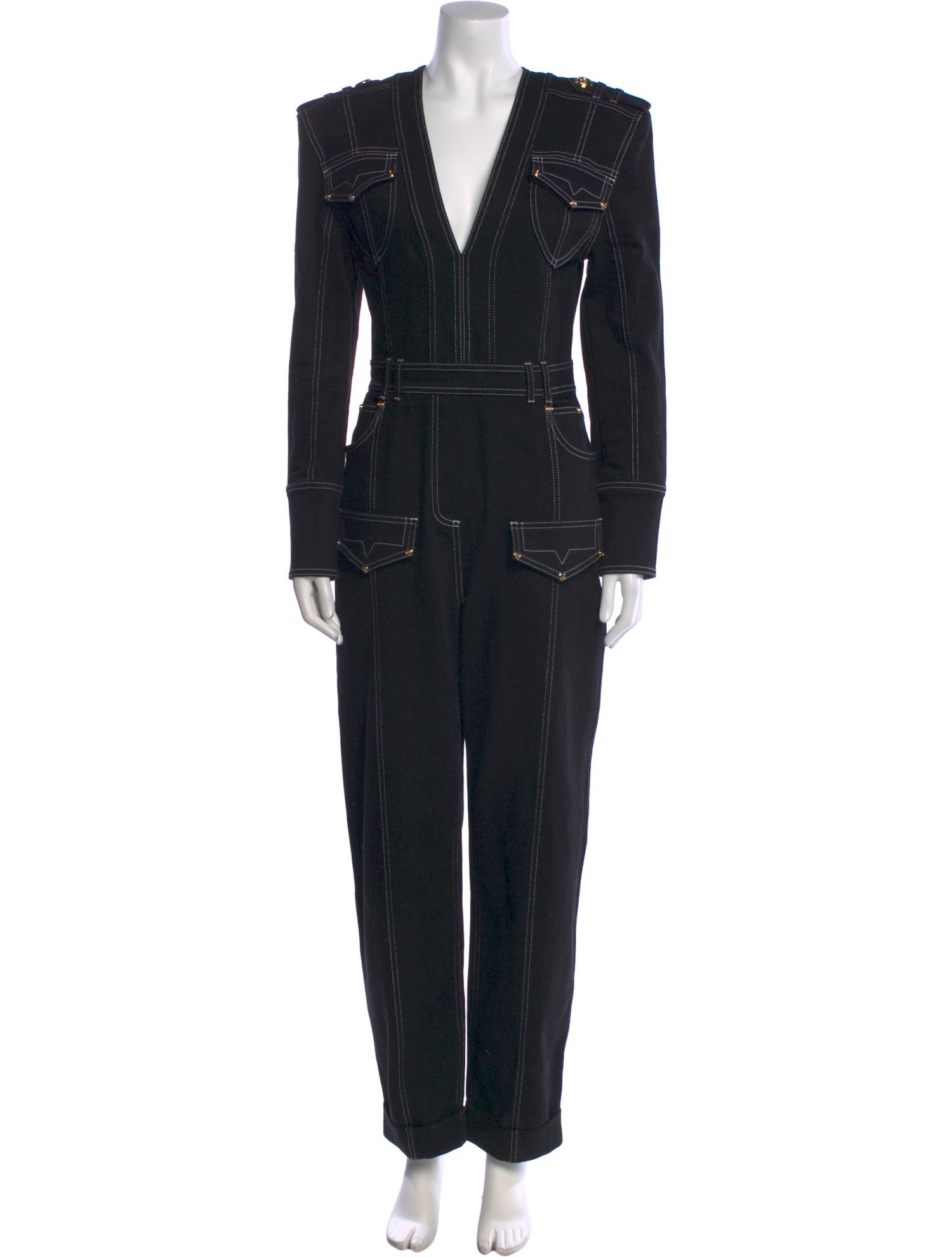 Balmain Plunge Neckline Jumpsuit