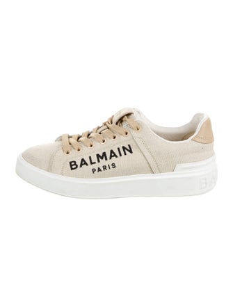 Balmain Canvas Graphic Print Sneakers
