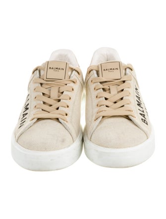 Balmain Canvas Graphic Print Sneakers