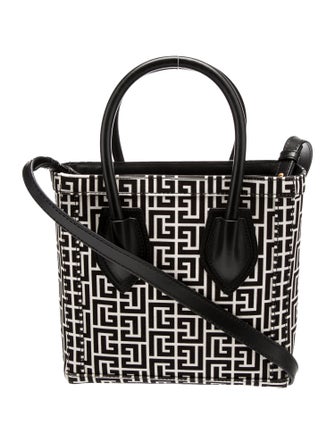 Balmain Canvas Top Handle Bag
