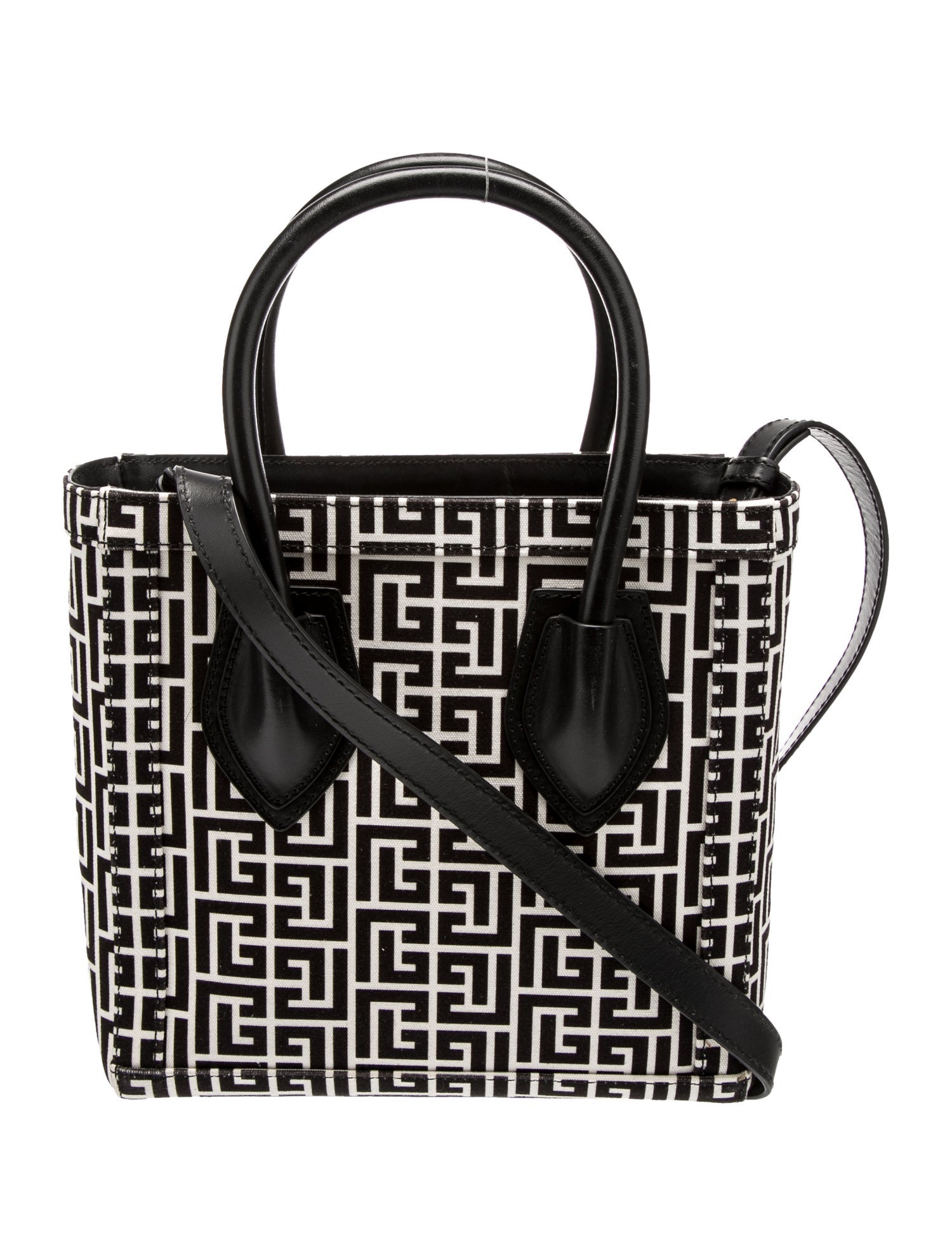 Balmain Canvas Top Handle Bag