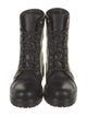 Balmain Monogram Pattern Canvas Combat Boots