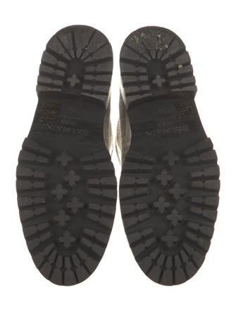 Balmain Monogram Pattern Canvas Combat Boots