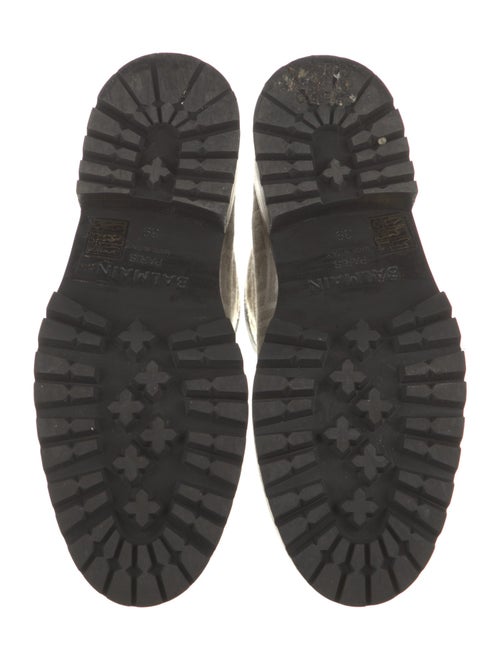 Balmain Monogram Pattern Canvas Combat Boots
