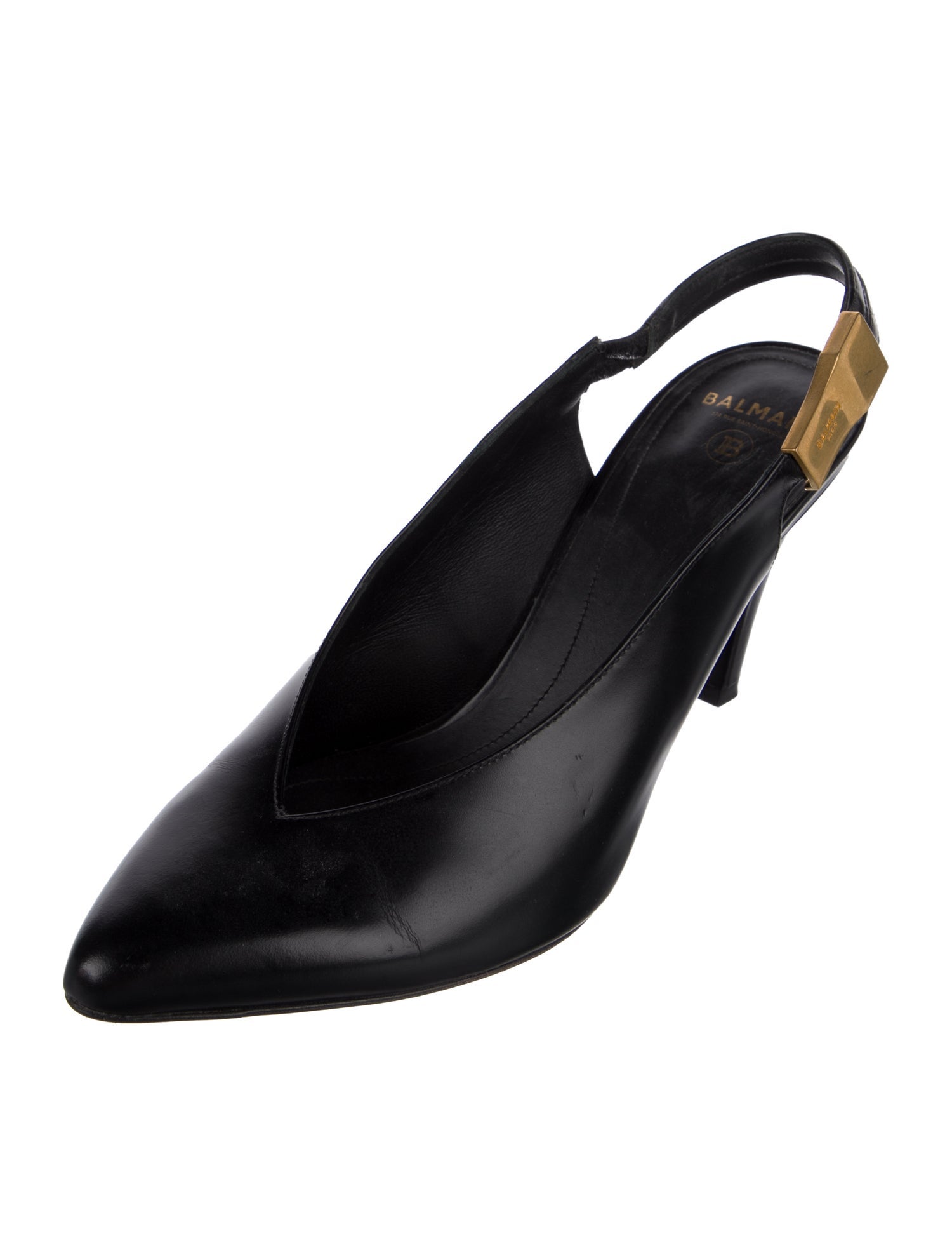 Balmain Leather Slingback Pumps