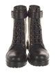 Balmain Monogram Pattern Canvas Combat Boots