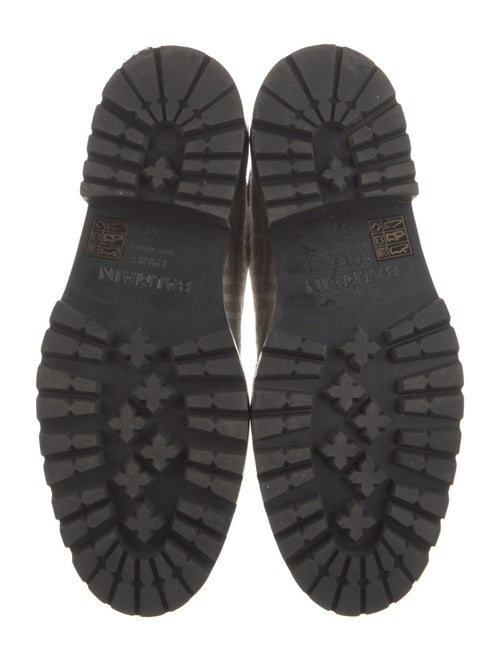 Balmain Monogram Pattern Canvas Combat Boots