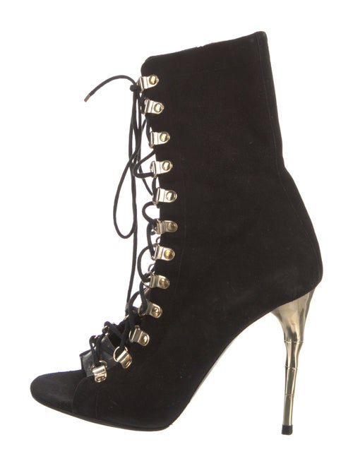 Balmain Suede Lace-Up Boots