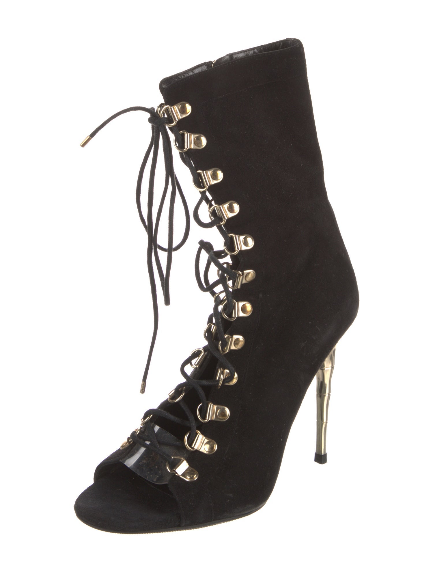 Balmain Suede Lace-Up Boots