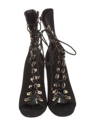 Balmain Suede Lace-Up Boots