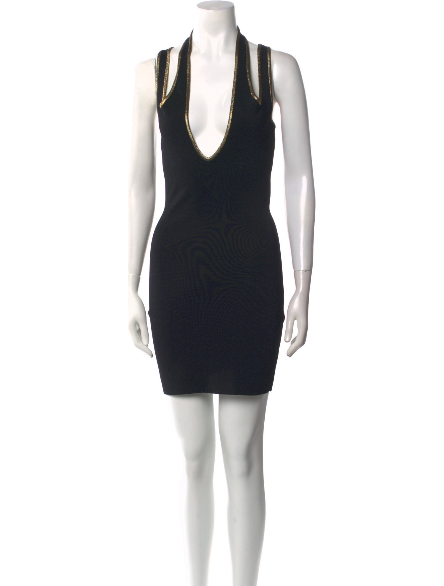 Balmain Plunge Neckline Mini Dress