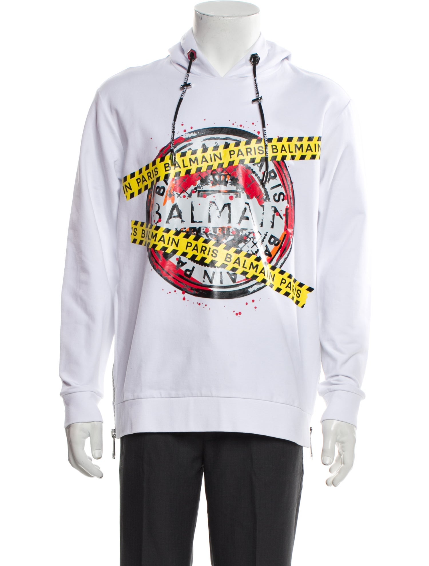 Balmain Graphic Print Crew Neck Hoodie w/ Tags