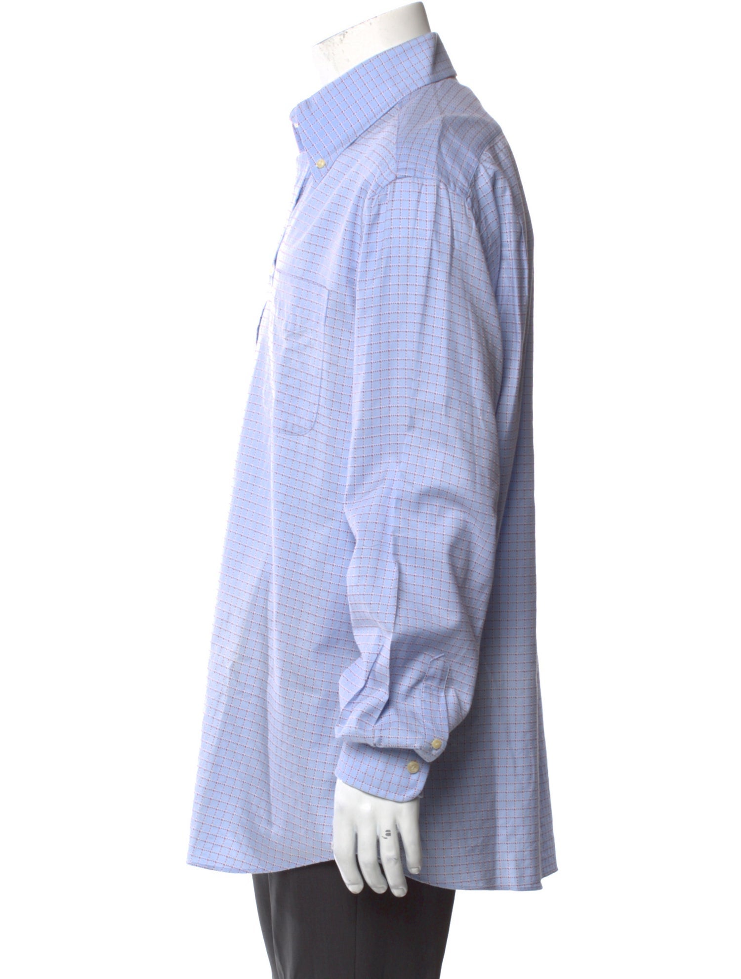 Balmain Vintage Plaid Print Dress Shirt