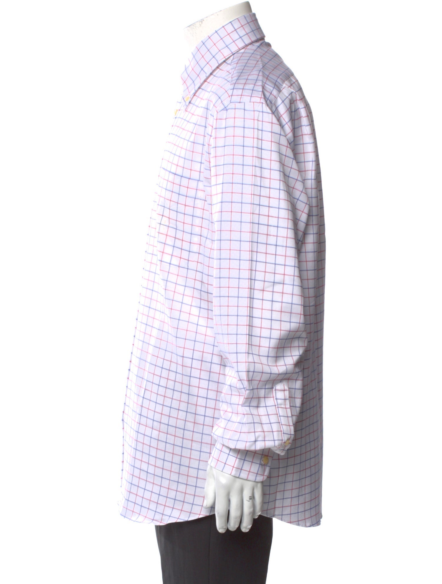 Balmain Plaid Print Long Sleeve Dress Shirt