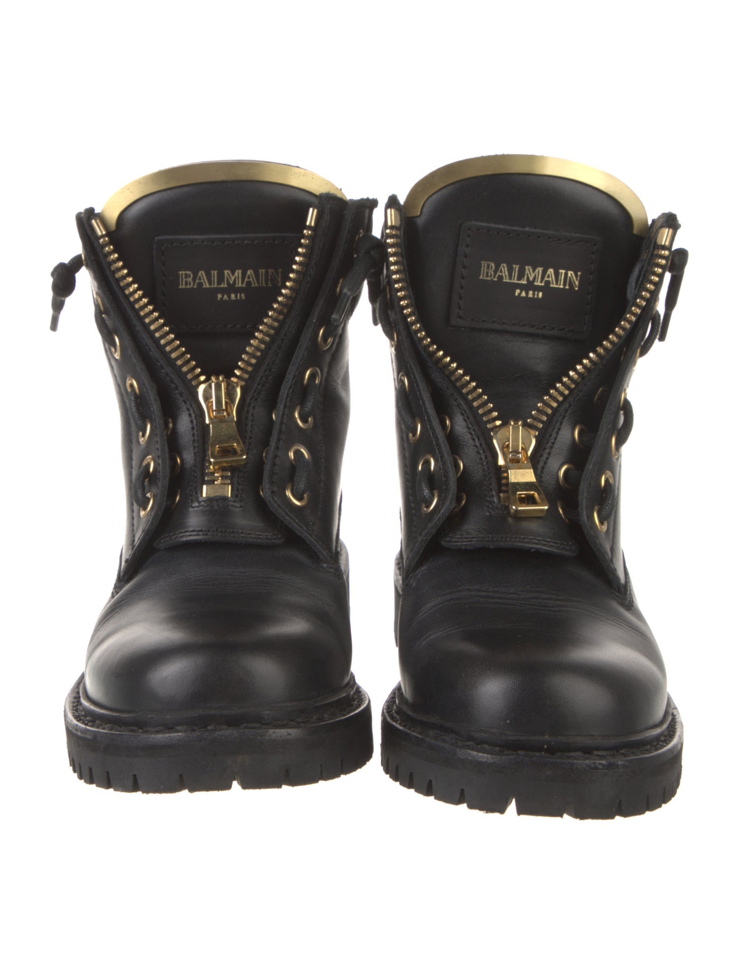 Balmain Leather Combat Boots