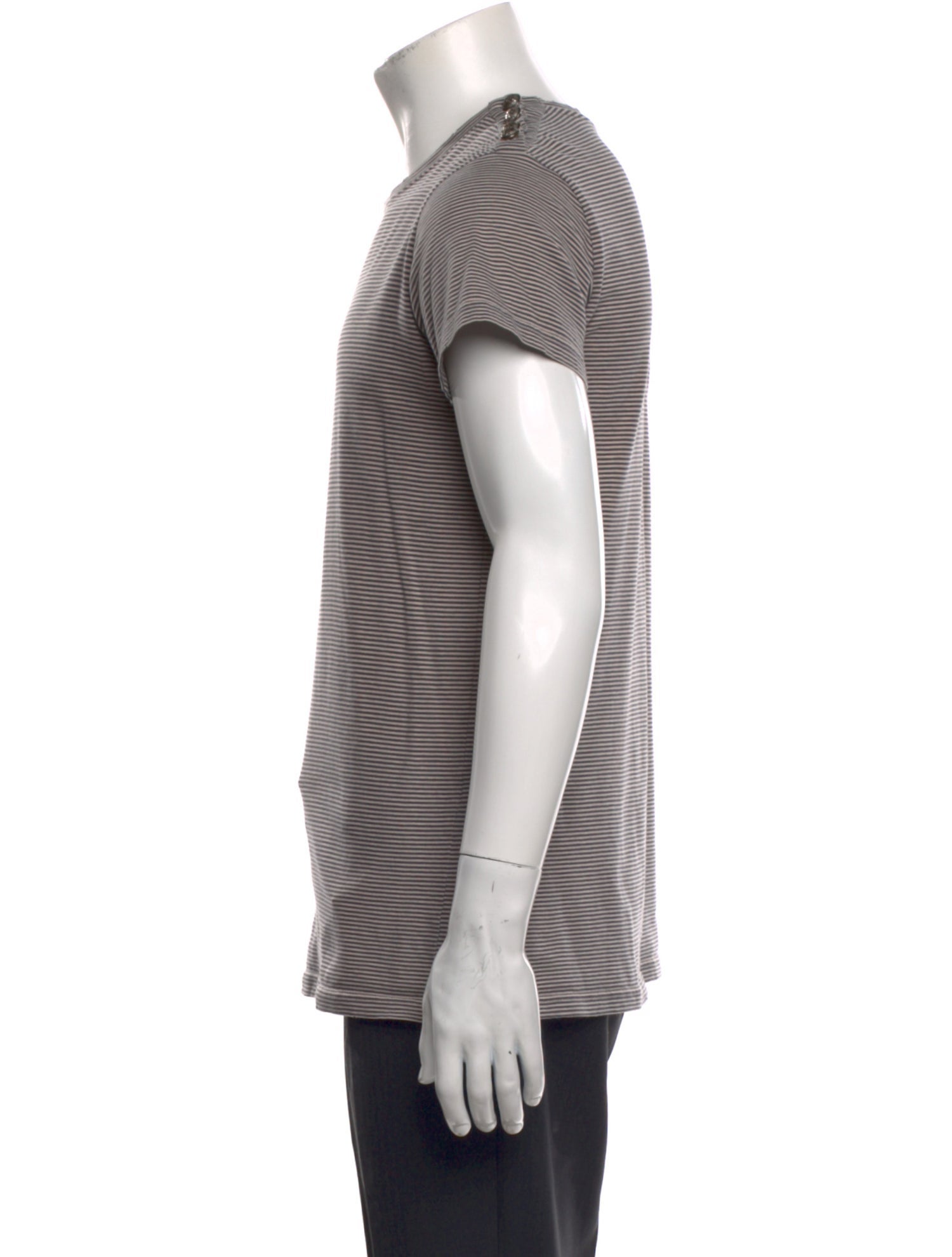 Balmain Striped Crew Neck T-Shirt