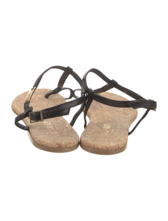 Balmain Leather T-Strap Sandals