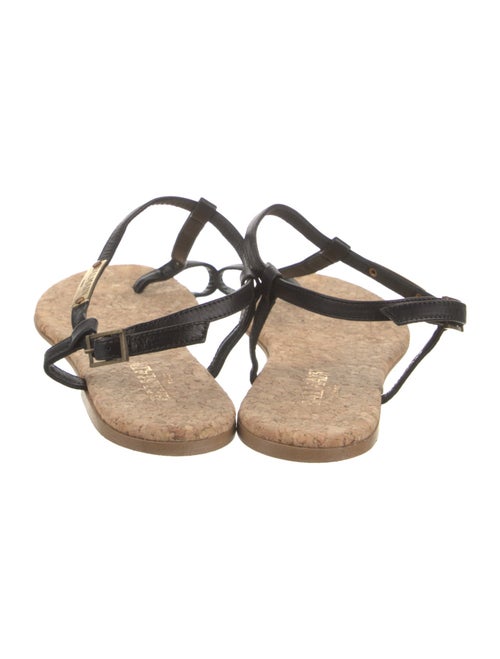 Balmain Leather T-Strap Sandals