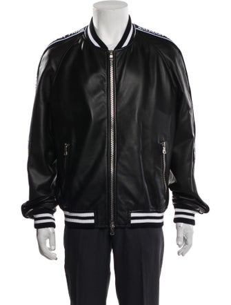 Balmain Angora Striped Bomber Jacket