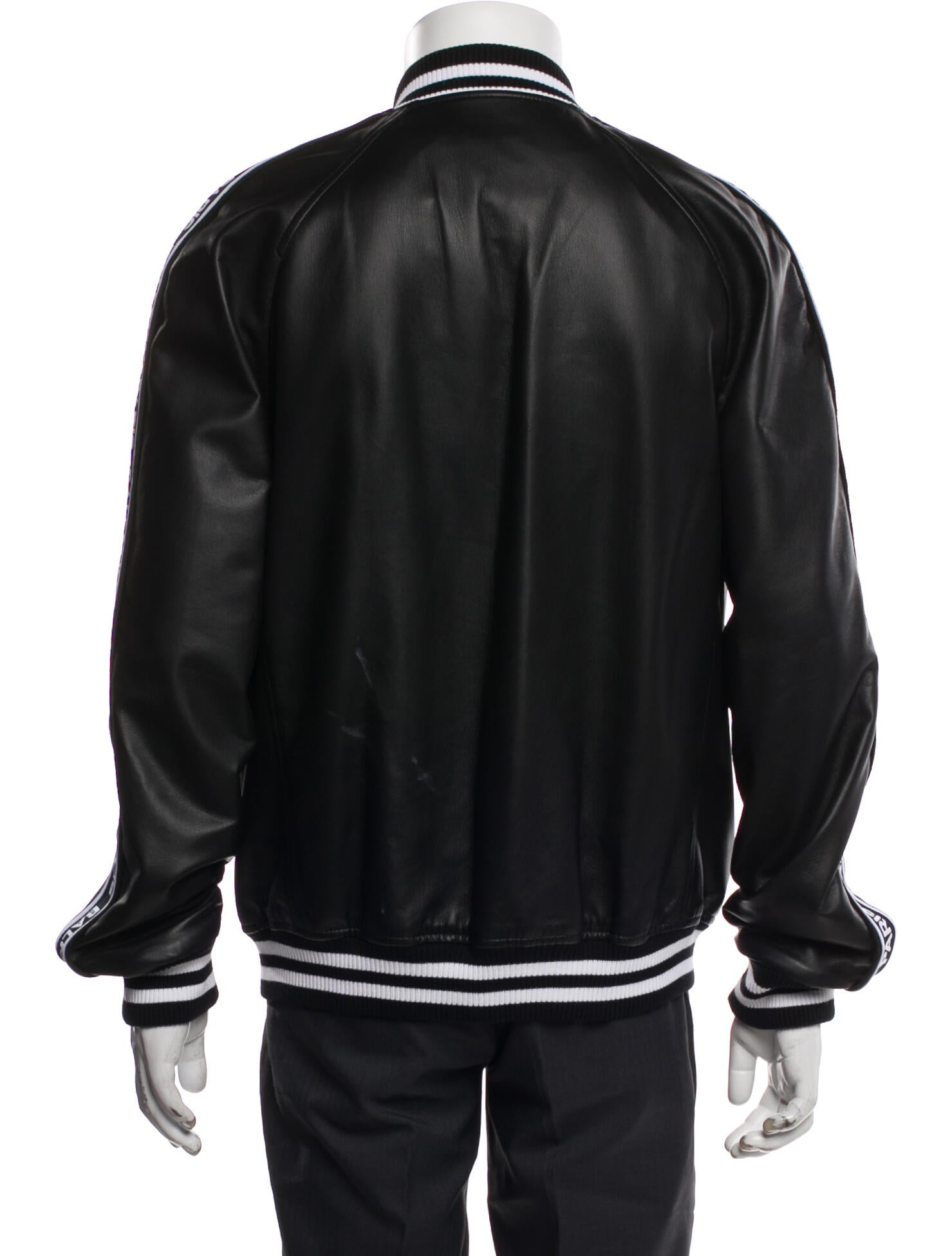 Balmain Angora Striped Bomber Jacket