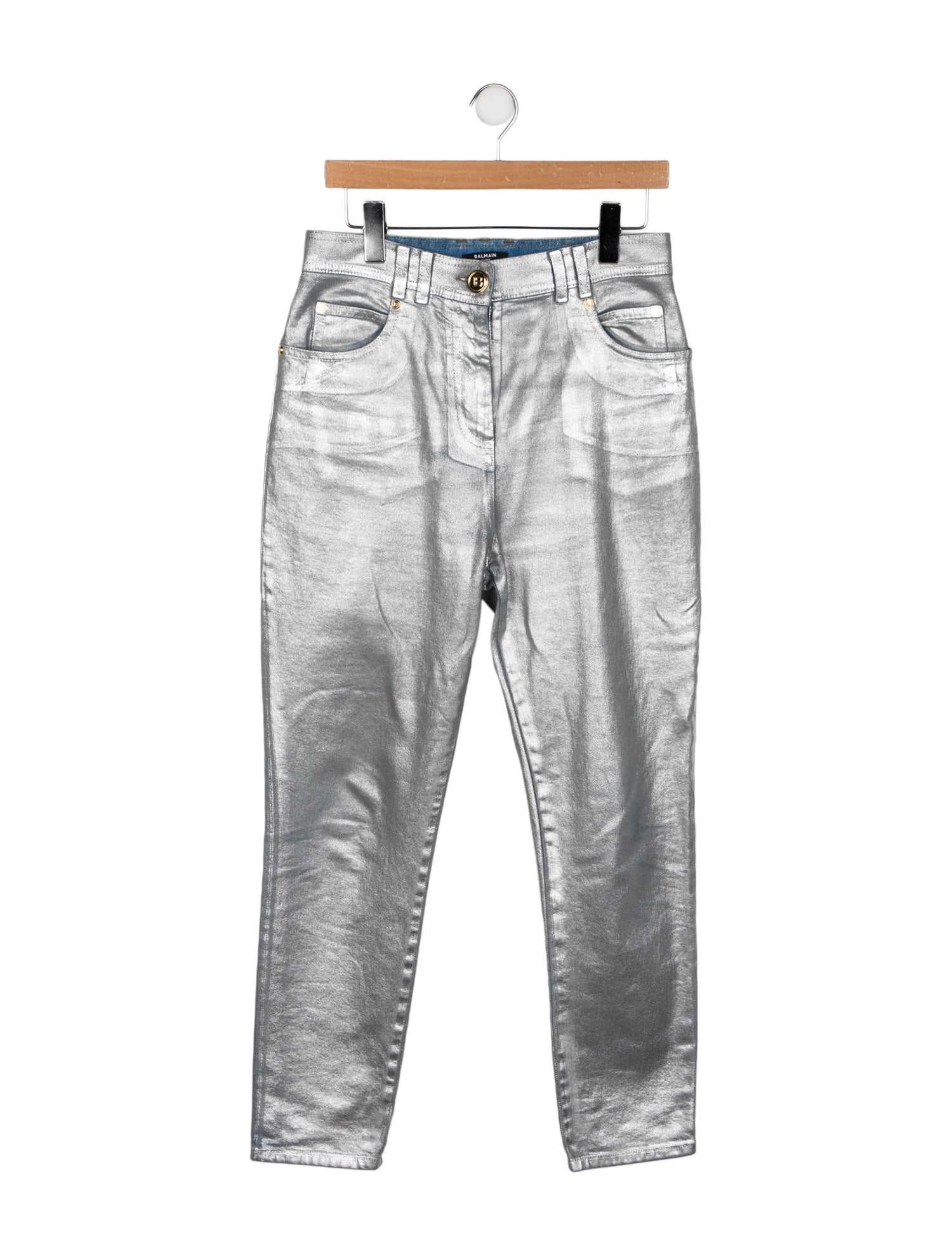 Balmain High-Rise Straight Leg Jeans