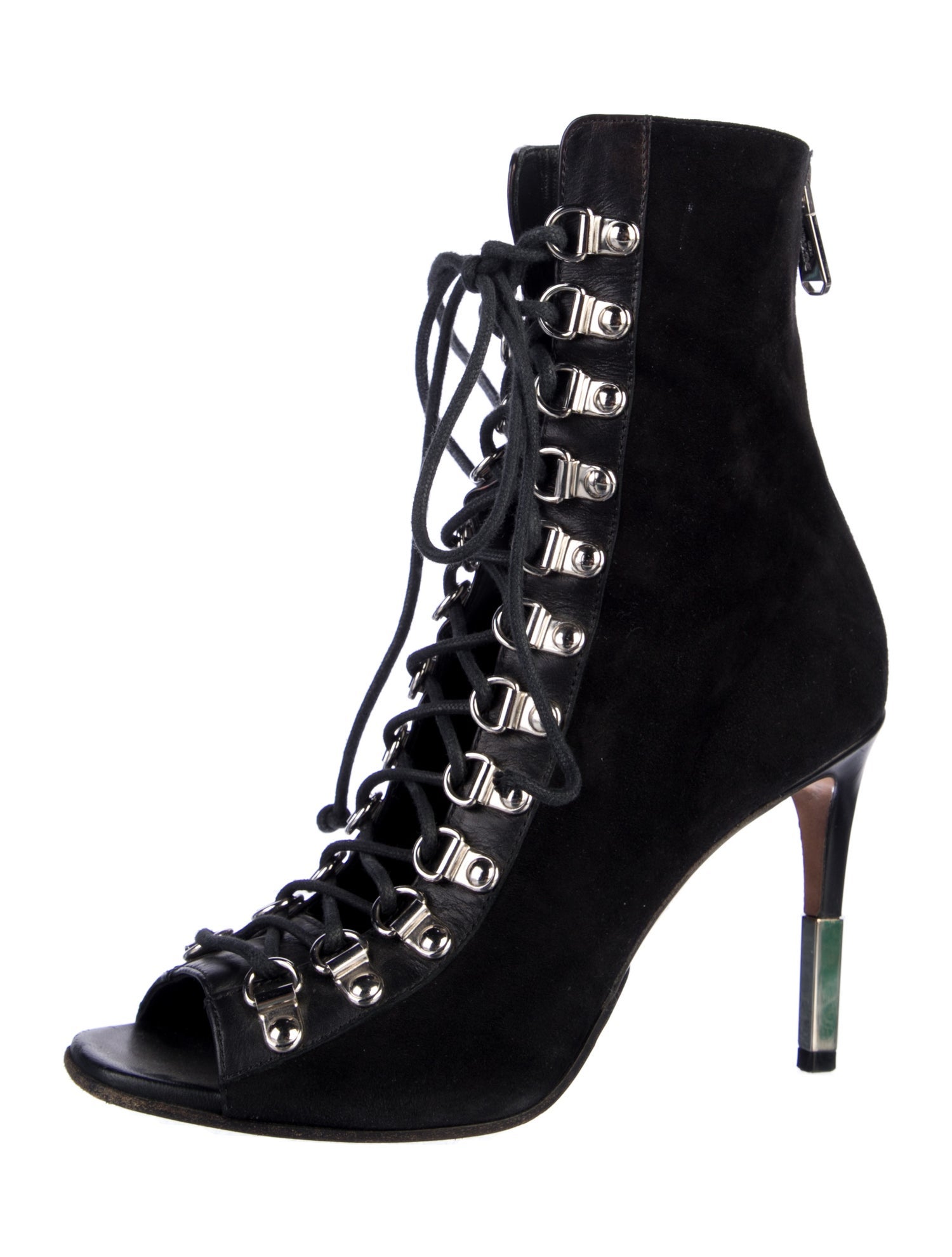 Balmain Suede Lace-Up Boots
