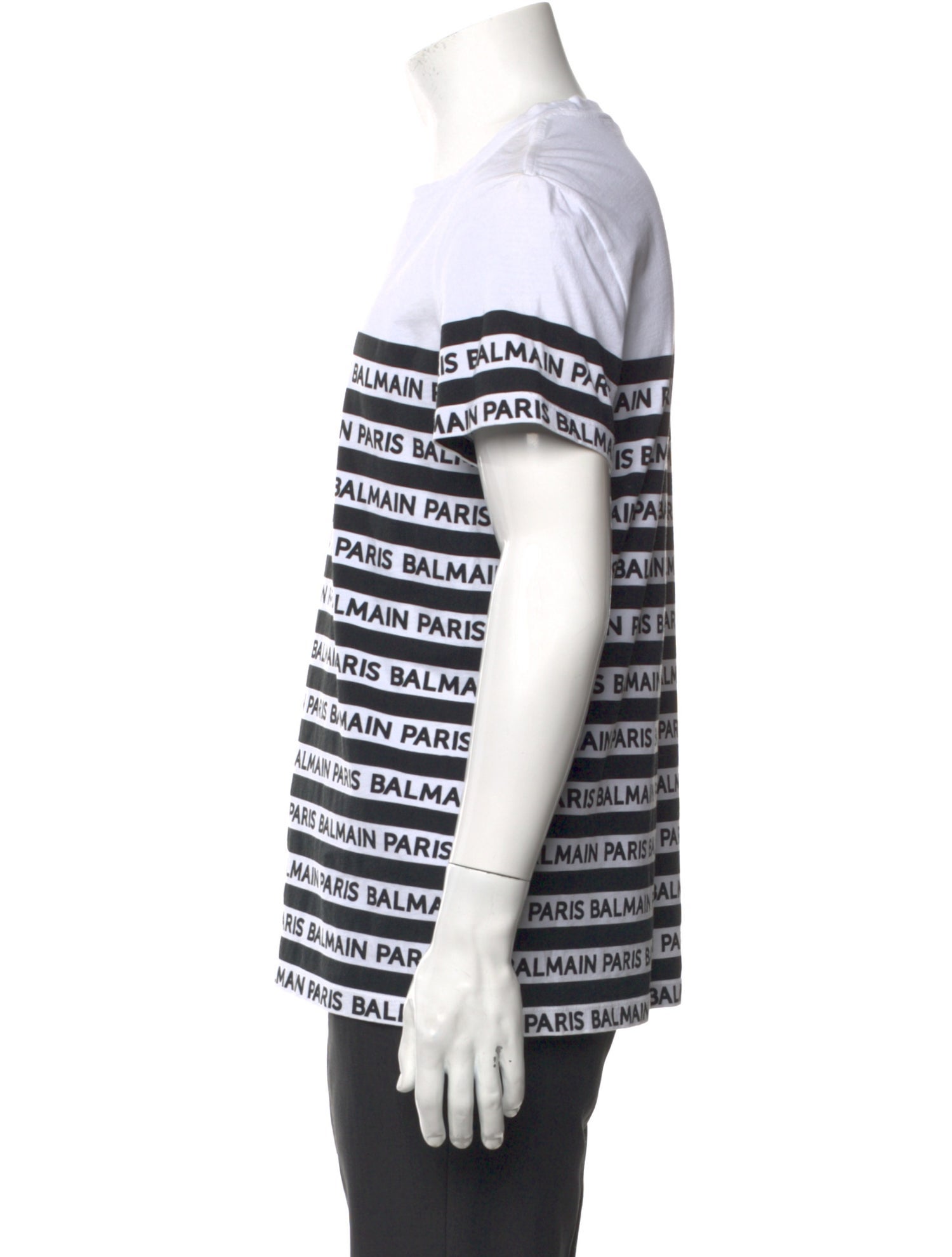 Balmain Striped Crew Neck T-Shirt