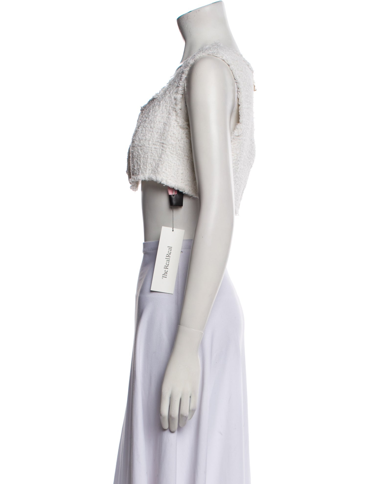 Balmain Square Neckline Sleeveless Crop Top