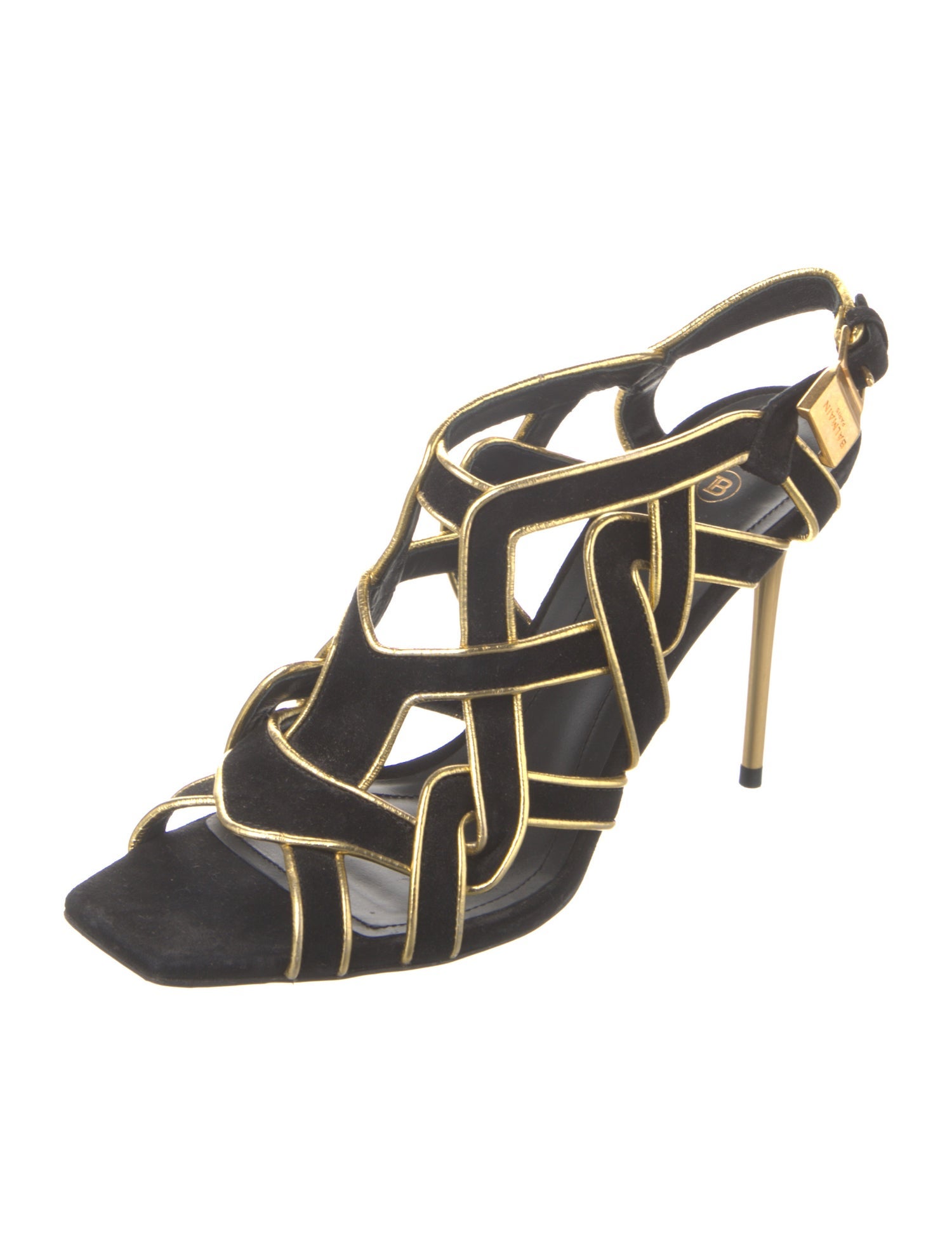 Balmain Suede Slingback Sandals