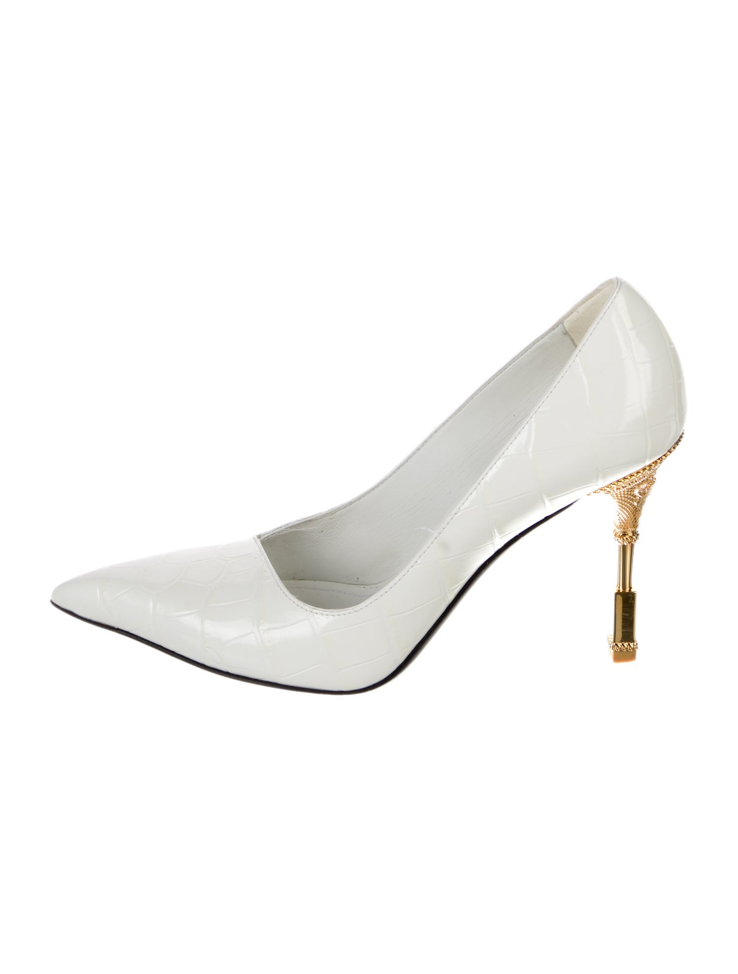 Balmain Embossed Leather Pumps