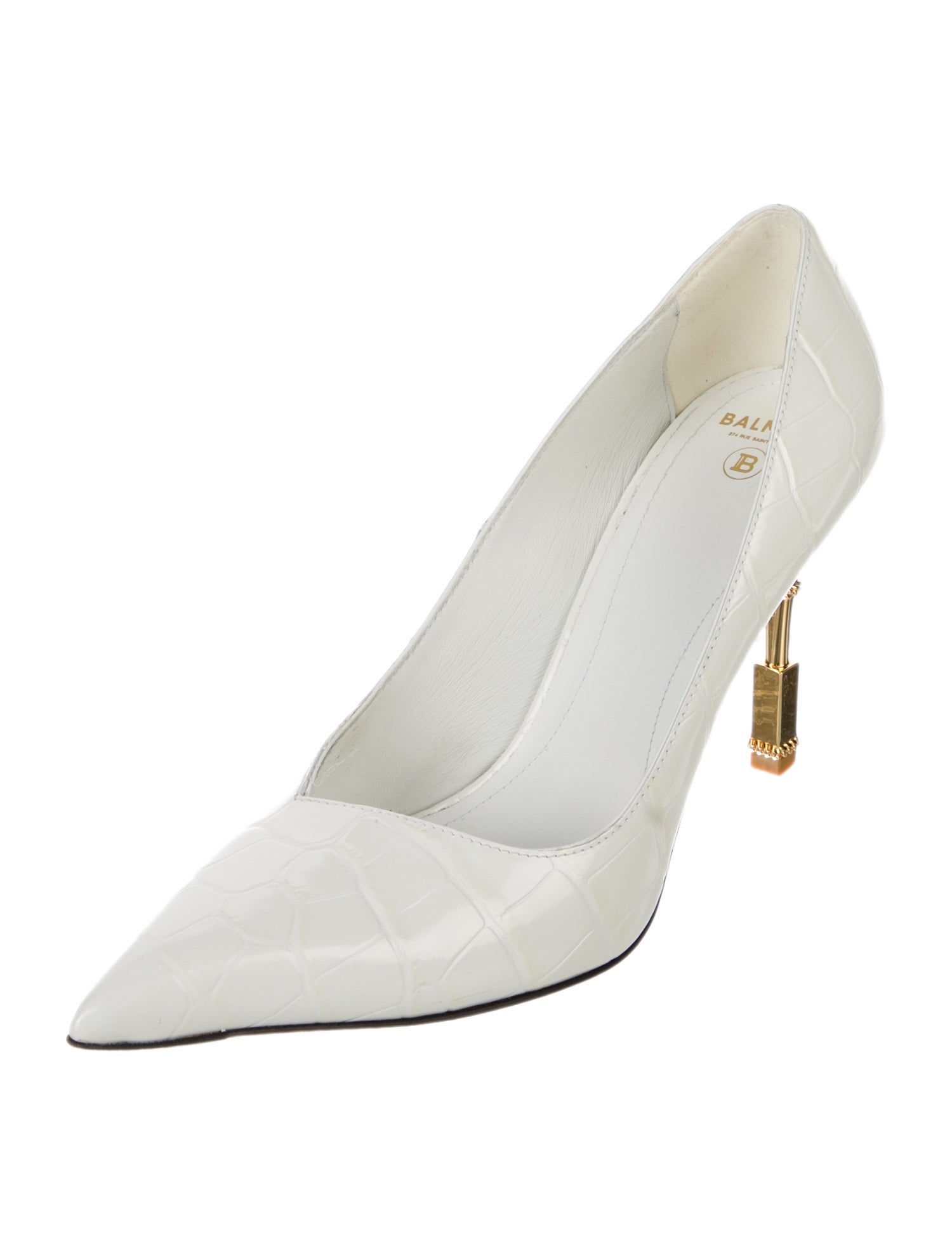 Balmain Embossed Leather Pumps