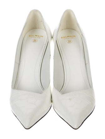 Balmain Embossed Leather Pumps
