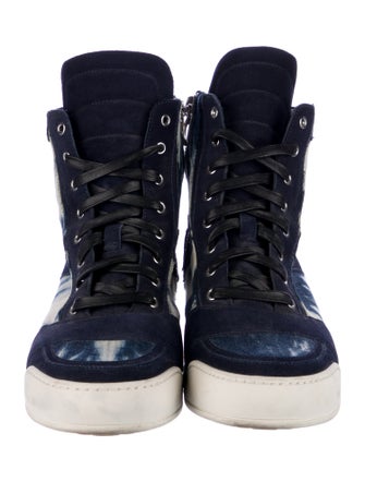 Balmain Canvas Printed Hiking Boots