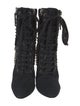 Balmain Canvas Studded Accents Lace-Up Boots