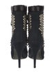 Balmain Canvas Studded Accents Lace-Up Boots