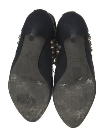 Balmain Canvas Studded Accents Lace-Up Boots