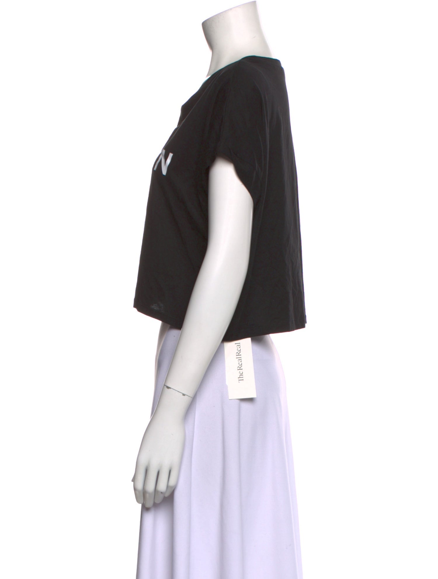 Balmain Graphic Print Crew Neck Crop Top