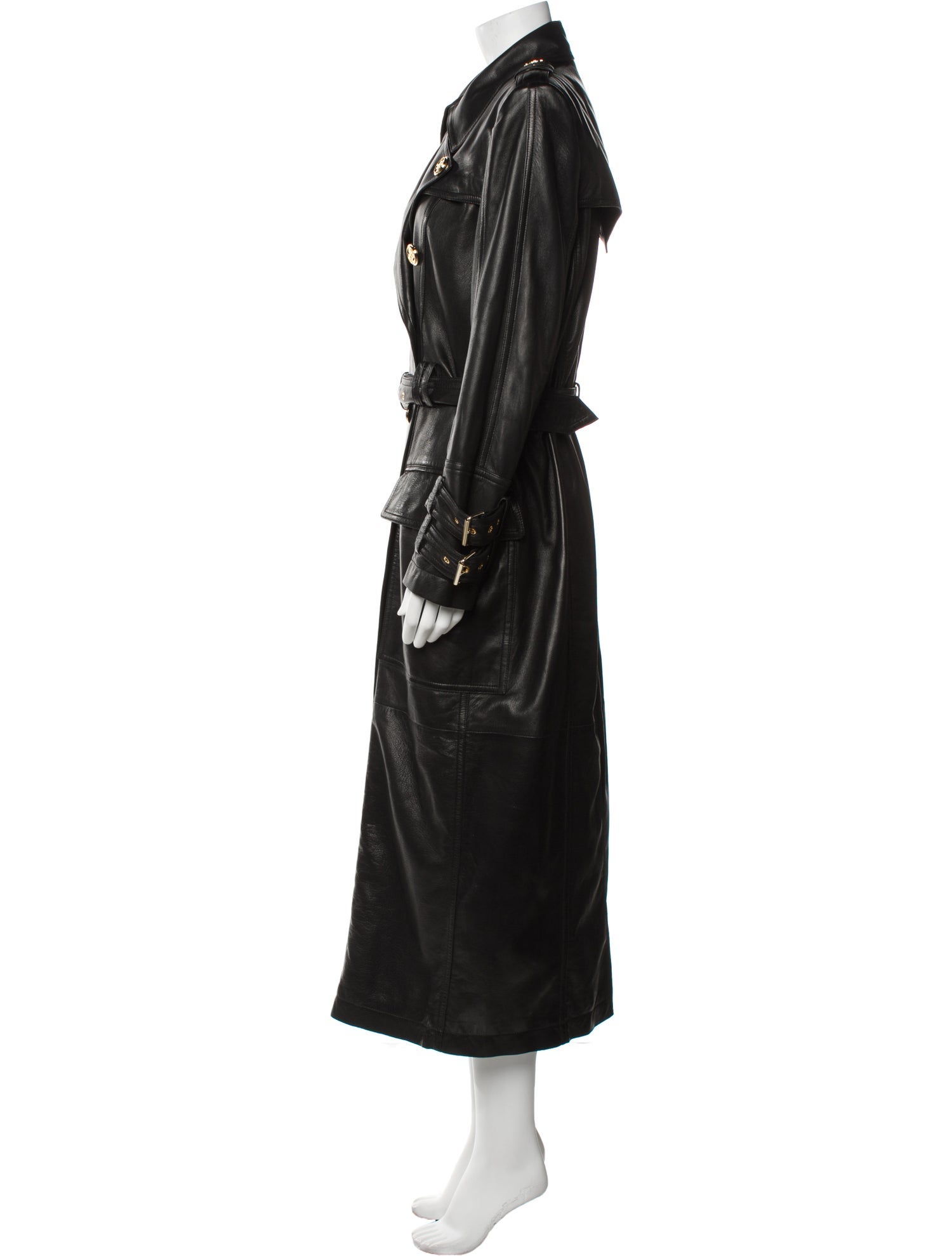 Balmain Leather Trench Coat