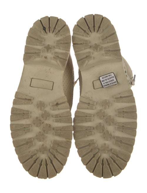 Balmain Suede Lasercut Accents Combat Boots