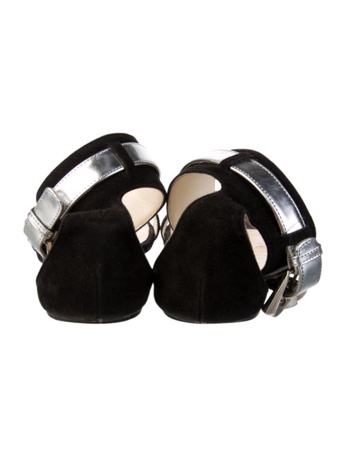 Balmain Suede Colorblock Pattern Sandals