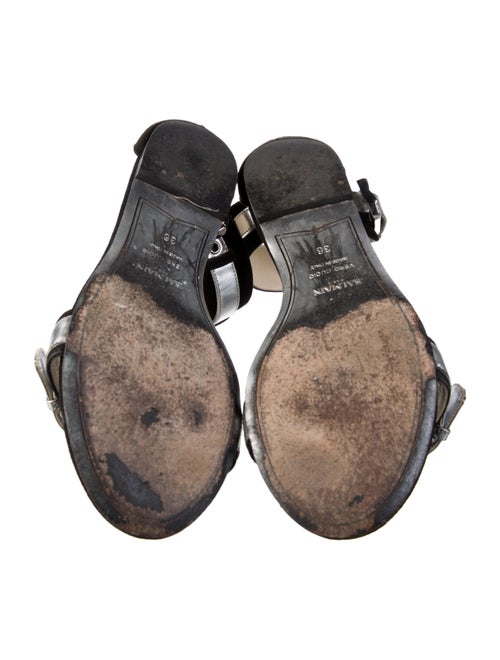 Balmain Suede Colorblock Pattern Sandals