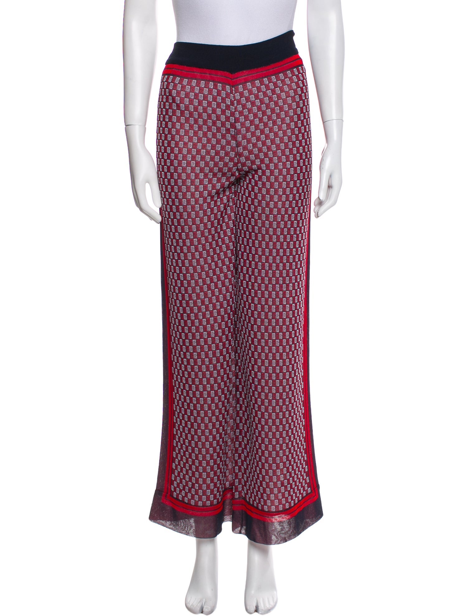 Balmain Printed Wide Leg Pants