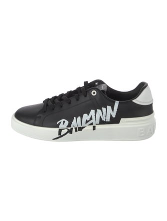 Balmain Leather Printed Sneakers